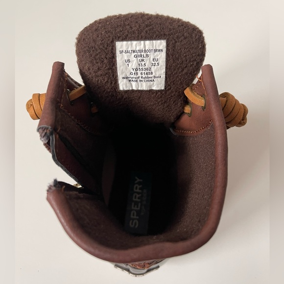 Sperry Topsider Kid’s Unisex Saltwater Water-resistant Rain Boot - Brown - Picture 11 of 16